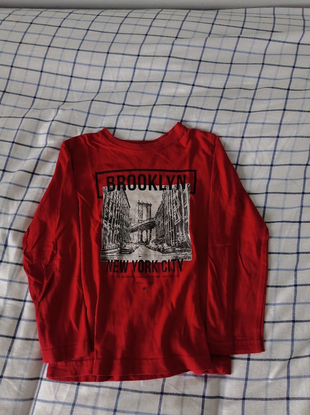 Primark Kids Red Long-Sleeve Brooklyn New York City Graphic T-shirt Size 3/4T
